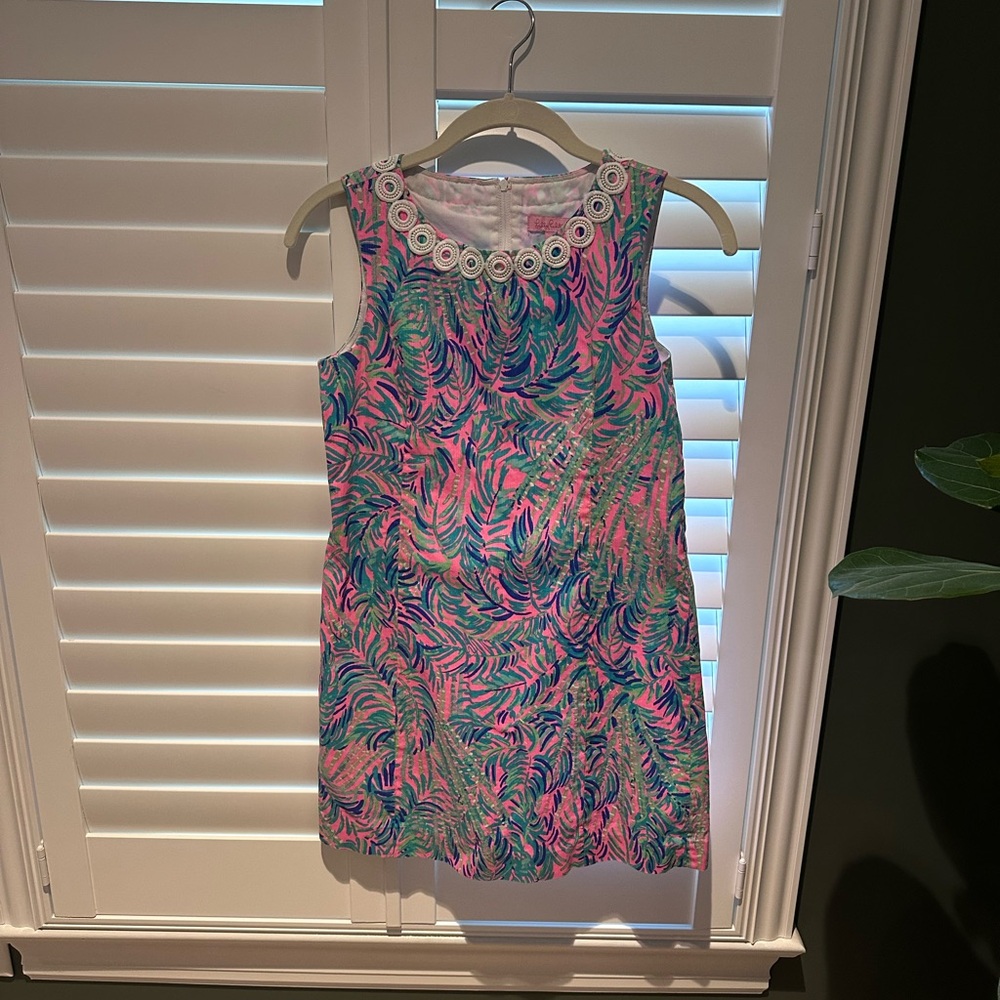 Lilly Pulitzer Vibrant Pink and Green Shift Dress - Like new!!